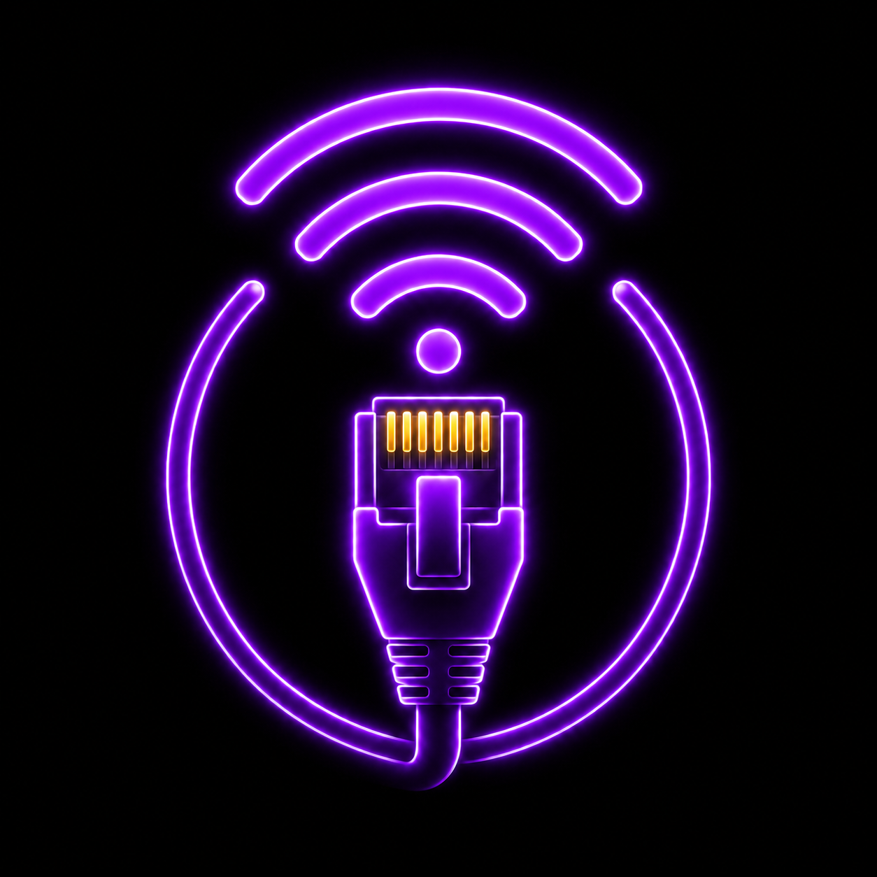 Wire and Wireless Network Purple